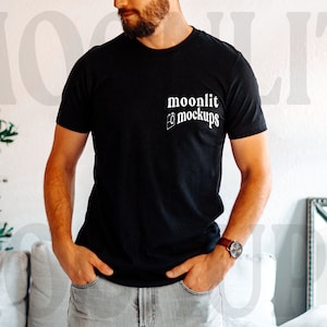 Bella Canvas 3001 Tshirt Mockup- Bella Canvas Shirt- 3001 Mock- Black Mockup - Fall Mockup - Model Mockup