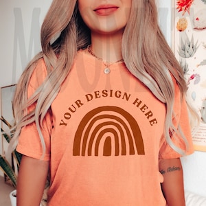 Comfort Colors 1717 Terracotta Shirt Mockup - Terracotta  Mockup - Terracotta  Shirt - Comfort Color Orange Shirt Mock - Model Mock up