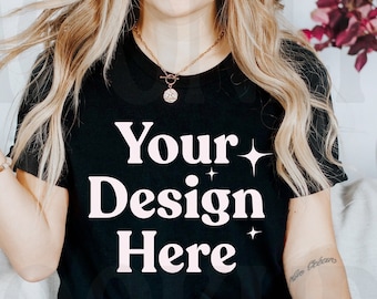Bella Canvas 3001 Black T-Shirt Mockup: Unisex Tee (Digital Download)