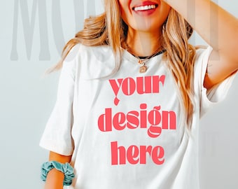 Bella Canvas 3001 White T-Shirt Mockup: Oversized Fit (Digital Download)