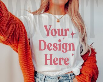 Bella Canvas 3001 White T-Shirt Mockup - Studio Mockup
