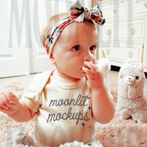 Rabbit skins Natural 4400 Mockup - Baby Mockup - Natural 4400 Mockup  - Natural Onesie Mockup - Natural 4400 Mockup