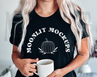Bella Canvas 3001 Black T-shirt Mockup - Fall Mockup