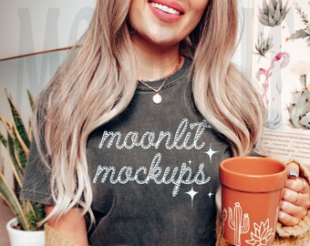 Comfort Colors 1717 Pepper Shirt Mockup - Studio Mockup