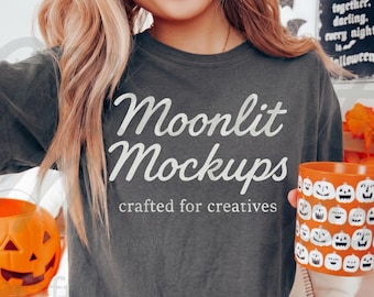 Comfort Colors 1717 Pepper Shirt Mockup - Halloween Fall Mockup