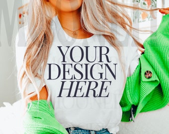 Bella Canvas 3001 White T-Shirt Mockup (Digital Download)