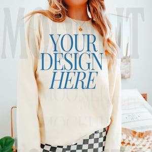 Comfort Colors 1466 Ivory Mockup - Comfort Colors Sweatshirt Mockup - Ivory  Sweatshirt Mockup - 1466 Mockup