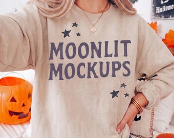 Sand Gildan 18000 Sweatshirt Mockup: Heavy Blend Fall Mockup, Sand Gildan Sweatshirt Mockup