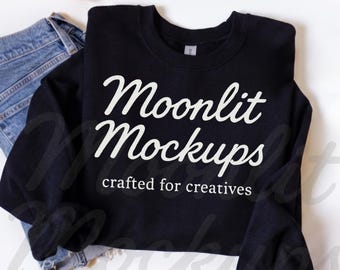 Gildan 18000 Sweatshirt Mockup: Black Sweatshirt Mockup Halloween
