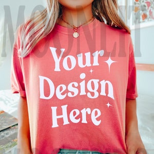 Comfort Colors 1717 Vattenmelonskjorta Mockup - Studiomodell (digital nedladdning)