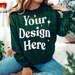 Gildan 18000 Sweatshirt Mockup - Forest Green Sweatshirt Mockup - Heavy Blend Sweatshirt - Forest Green Mockup - Christmas Mockup