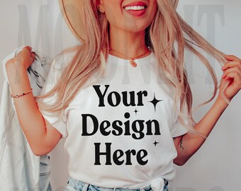 Bella Canvas 3001 White T-Shirt Mockup - Studio Mockup