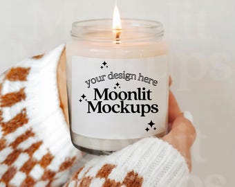 9oz Soy Candle Mockup: White Candle Jar (Digital Download)