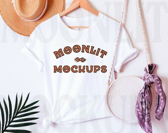 Bella Canvas 3001 weißes T-Shirt Mockup – Digital Photo Bundle