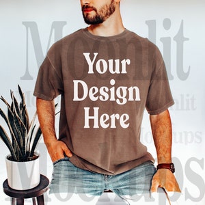 Comfort Colors 1717 Espresso Shirt - CC Mockup- Espresso Mockup - Espresso Comfort Color Mockup - Heren Mockup - Comfort Colors Mockup