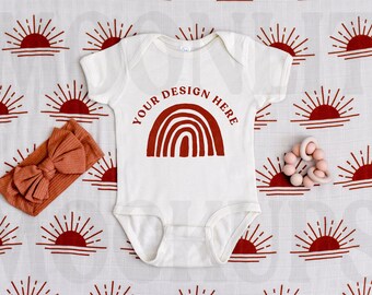 Rabbit Skins 4400 Ivory Onesie Mockup - Boho Baby Mockup (Digital Download)