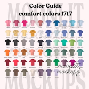 Maquetas planas editables Comfort Colors 1717 - Maqueta de carta de colores - Plantilla de carta de colores - Editable en plantilla Canva