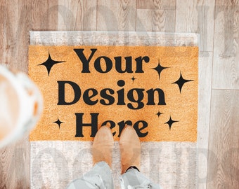 Coir Doormat Mockup: POD Christmas Mat (Digital Download)
