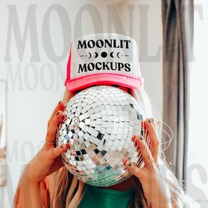 OTTO Cap Mockup - Trucker Baseball Caps Mockup - OTTO Cap 39-169 Mockup - Printify Mockup - Pink Otto Cap Mockup - Mesh Cap Mockup