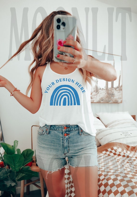 White Tank Mockup: Next Level 1533 Racerback Tank (Digital Download)