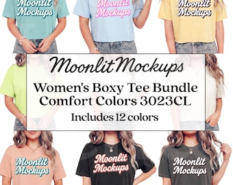 Women's Boxy Tee Comfort Colors 3023CL Bundle Mockup