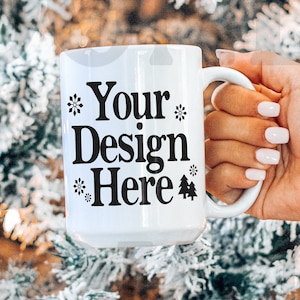 Christmas Mockup - 15oz Coffee Mug Mockup - Mug Mockup - Model Mockup