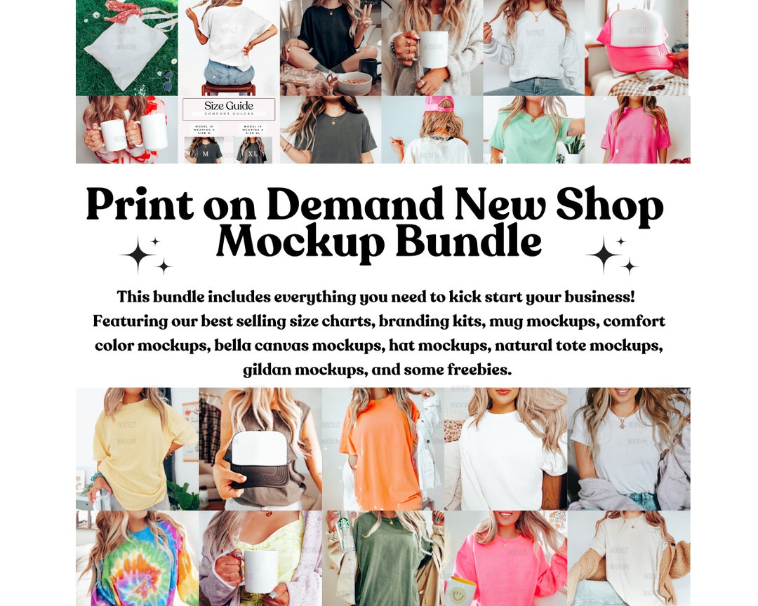 Print on Demand New Shop Mockup Bundle Moonlit Mockups Shop Bundle - Etsy