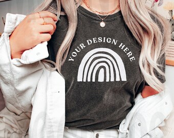 Comfort Colors 1717 Pepper Shirt Mockup - Studio Mockup