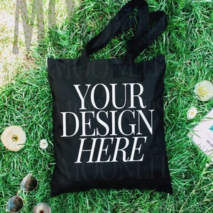 Canvas Tote Bag Mockup - Black Canvas Tote Mockup - Black Tote Mockup