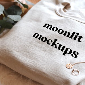 Gildan 18000 Sweatshirt Mockup - Sand Colored - Bundle Digital Photos - Heavy Blend Sweatshirt - Flat Lay- Moonlit Mockups