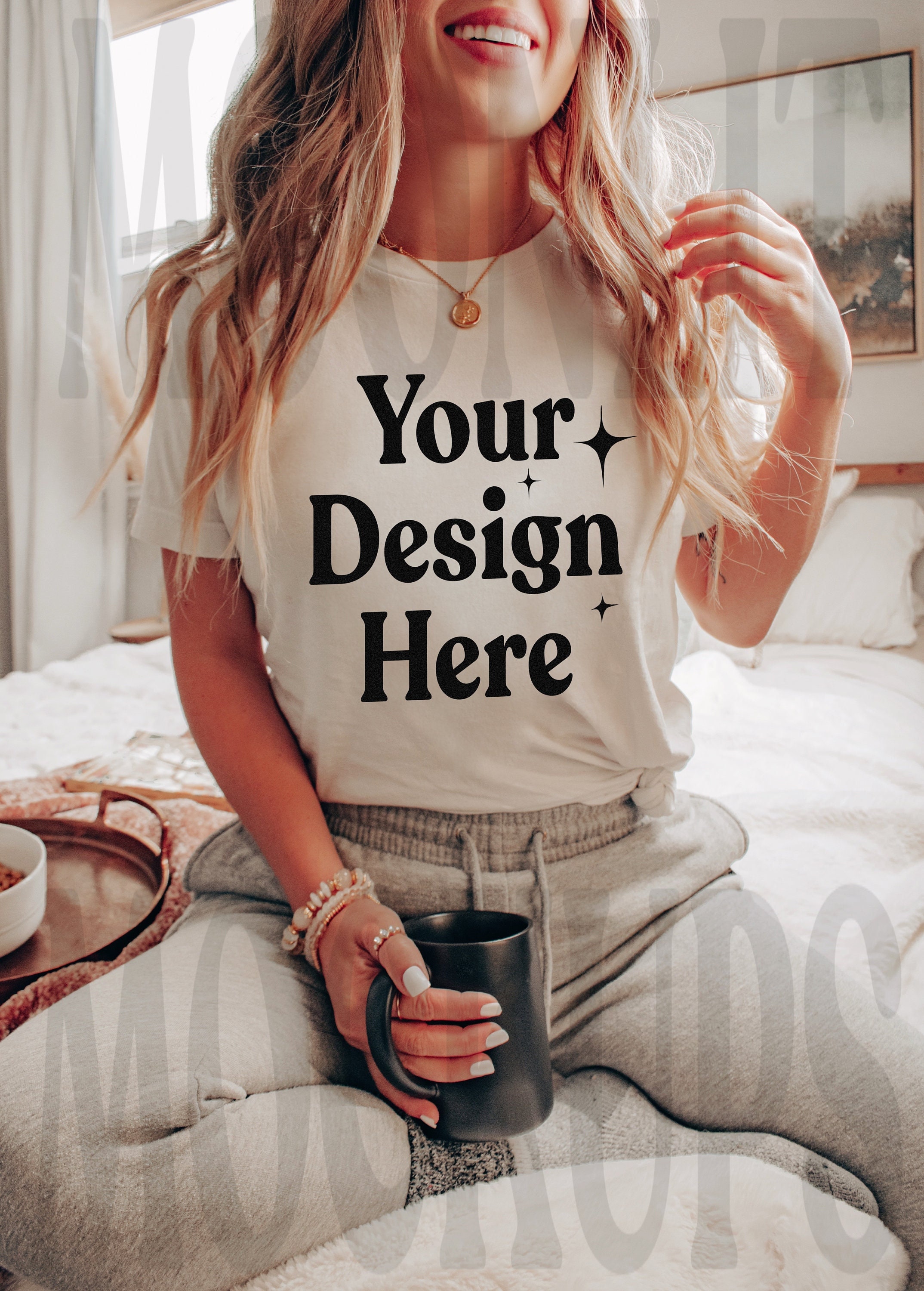 Bella & Canvas 3001 TShirt Mockup - Bella Canvas Shirt - White Mockup - Shirt Mockup - Cozy Mockup - Tee Mockup - Model Mockup