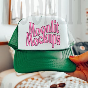OTTO Cap Mockup - Trucker Baseball Caps Mockup - OTTO Cap 39-169 Mockup - Printify Mockup - Green Otto Cap Mockup - Mesh Cap Mockup