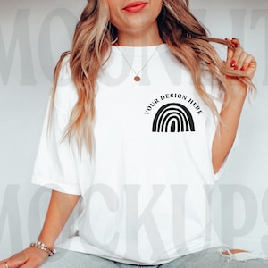 Comfort Colors 1717 Weißes Hemd Mockup - Oversized Mockup - Weißes Hemd - Comfort Color Shirt Mock - Modell Mockup