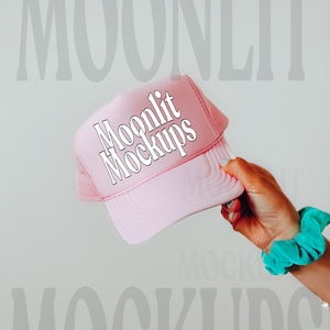 OTTO Cap Mockup - Trucker Baseball Caps Mockup - OTTO Cap 39-169 Mockup - Printify Mockup - Soft Pink Otto Cap Mockup - Mesh Hat Mockup