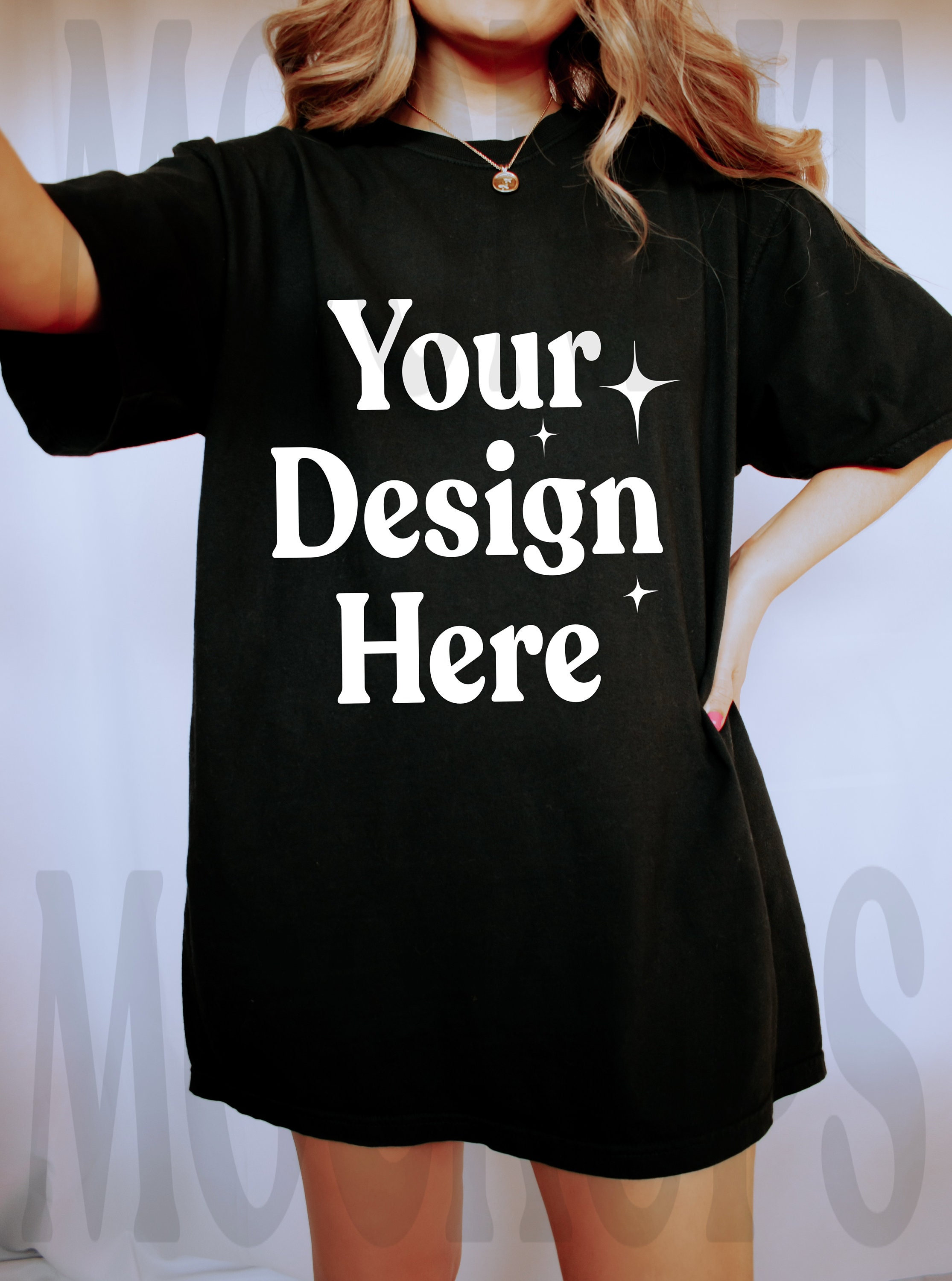 Comfort Colors C1717 Black Shirt Mockup 