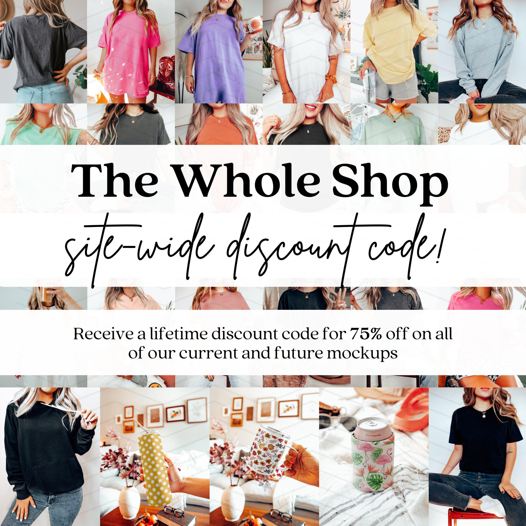 Código de descuento de Wholeshop: código de cupón personalizado de 75% de descuento para todas las maquetas sin fecha de vencimiento. NO hay descarga con esta compra.