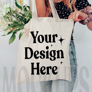 Canvas Tote Bag Mockup - Natural Canvas Tote Mockup - Tote Mockup - Studio Mockup