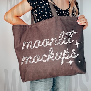 25L Jumbo Tote Mockup - Q-Tees Q600 Mockup - Canvas Tote Mockup - Charcoal Canvas Tote Mockup