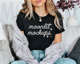 Bella Canvas 3001 Black T-Shirt Mockup: Unisex Tee (Digital File)
