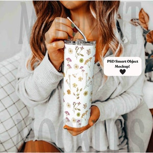 20oz Skinny Tumbler Mockup - Realistic PSD Smart Object Mockup - Tumbler Mockup - Sublimation Tumbler Mockup -PSD Mockup