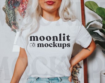 Bella Canvas 3001 White T-Shirt Mockup - Unisex Tee Model