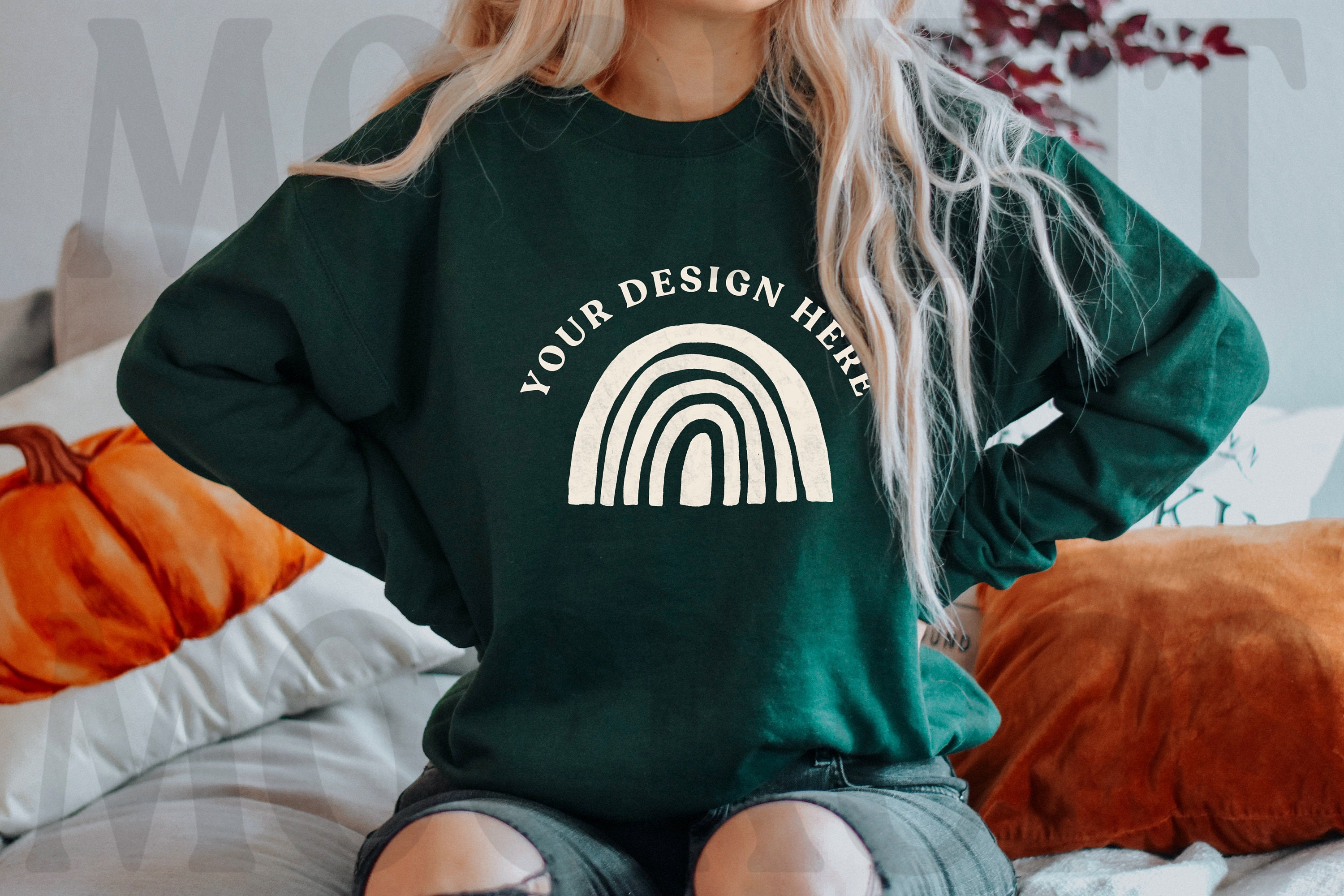 Gildan 18000 Sweatshirt Mockup Forest Green Color Heavy - Etsy UK