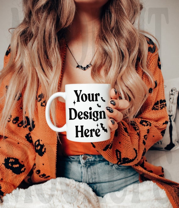 Halloween Mug Mockup: Cozy Fall Coffee Mug (Digital Download)