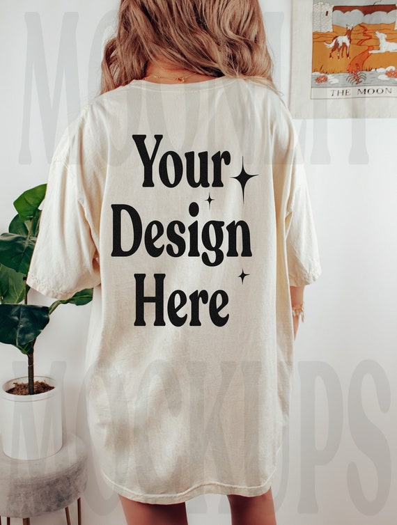 Comfort Colors 1717 Ivory Shirt Back Mockup - Oversized (Digital Download)