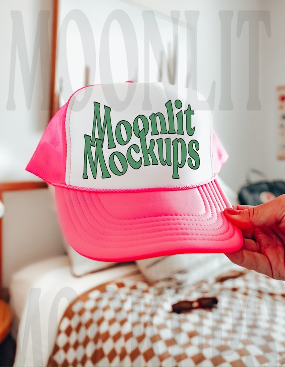 OTTO Pink Trucker Cap Mockup - Printify Mockup (Digital File)