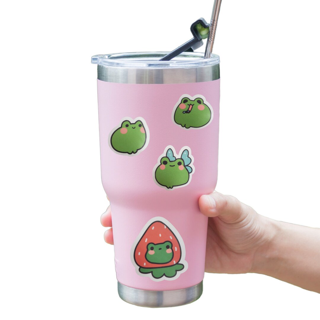 Kawaii Frogs Strawberry Waterproof Stickers Laptop Cute Animals Water ...
