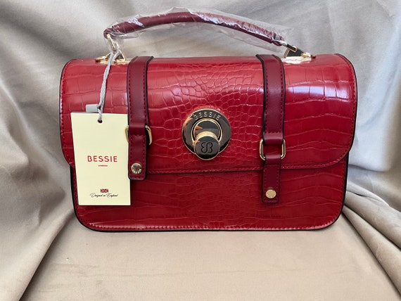 Bessie London Red Top Handle Bag With Long Handle Detachable - Etsy