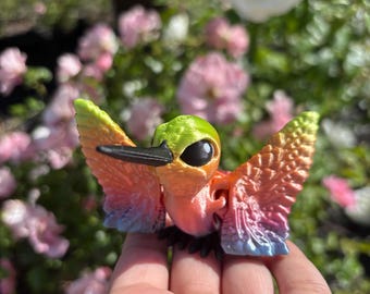3D Printed Rainbow Hummingbird: Articulated Fidget Toy