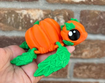 Tortue citrouille imprimée en 3D : jouet d'Halloween agité