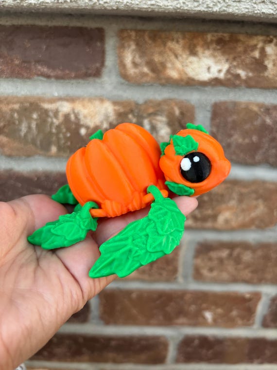 3D Printed Pumpkin Turtle: Halloween Fidget Toy